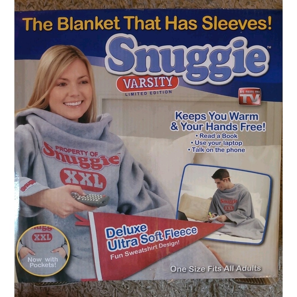 Snuggie Blanket That Has Sleeves As Seen On TV Limited Edition Varsity, Pockets